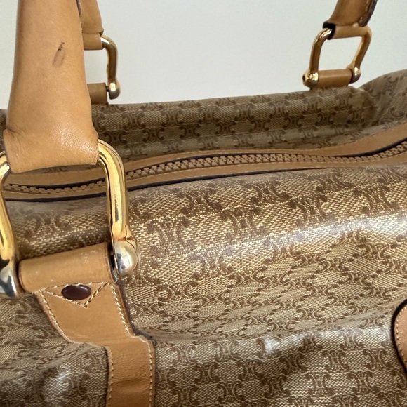 Celine Tan and Brown Monogram Boston bag. 
Has vintage wear. Inside is clean. - Picture 8 of 9